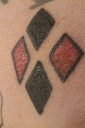 Dimond I did on leg same leg right side upper top area I did my own tattoo 