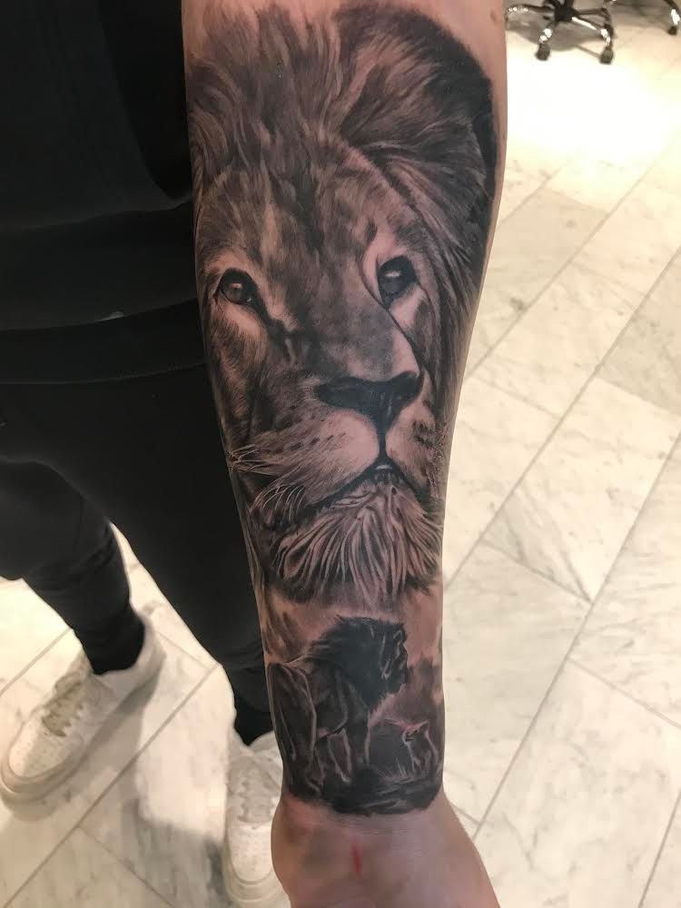 111 Cool White Ink Tattoos for Men [2024 Inspiration Guide] | Mens lion  tattoo, Lion tattoo, Forearm tattoos