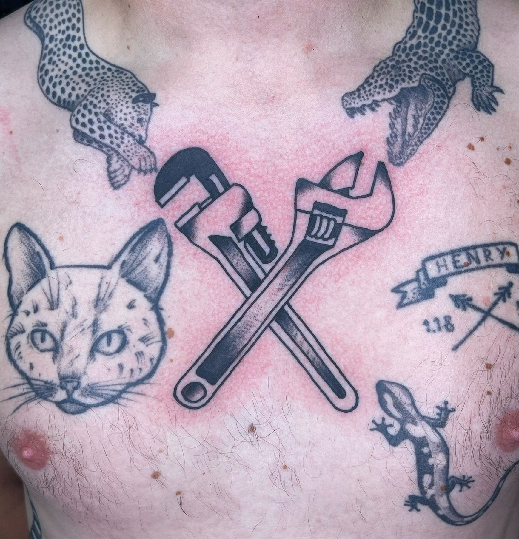 Bones wrench tattoo – Starry Eyed Tattoos and Body Art Studio