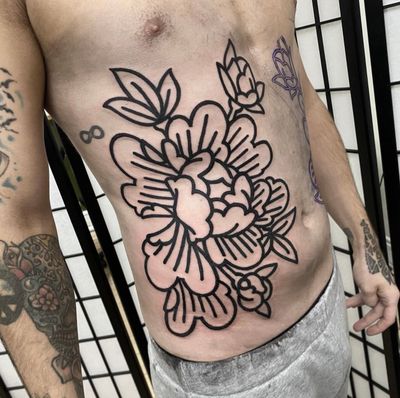 Adorn your skin with a stunning illustrative chrysanthemum tattoo by the talented artist Sam Waiting. The intricate details and vibrant colors bring this delicate flower to life.