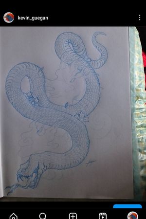 Snake , Japanese style #snake #japanese #sketch