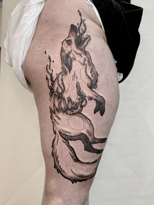 Flash illustrative decaying dead fox demon thigh piece