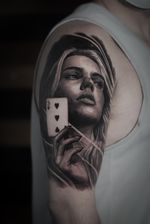 Woman with Card