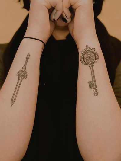 game sword and key (tattoo redo/coverup)