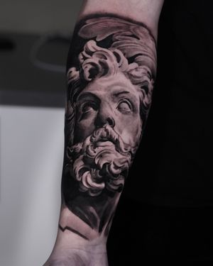 Capture the beauty of a classic statue with this stunning black and gray realism tattoo by Milan Boros.