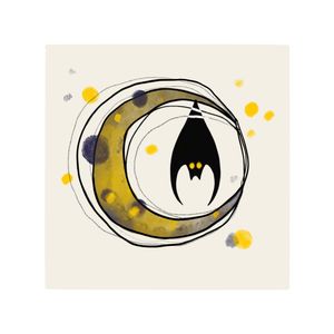 Halloween flash of a moon and a bat
