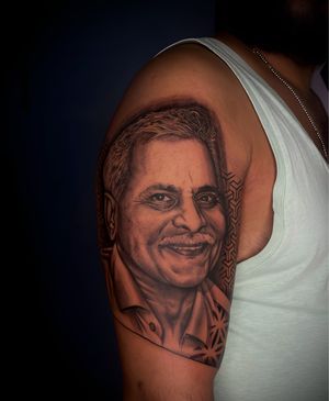  Father portrait tattoo by #rachitjadoun #truetattoo #fathertattooo