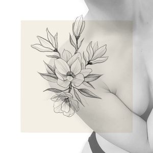 Magnolia flowers tattoo design 