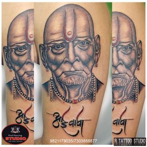 Shree Swami Samarth Portrait Tattoo..#shree #swami  #samarth #portrait #swami #callygraphy #tattoo #tattooed #tattooing #tattooidea #tattooideas #tattoogallery #art #artist #artwork #rtattoo #rtattoos #rtattoostudio #ghatkopar #ghatkoparwest #mumbai #india