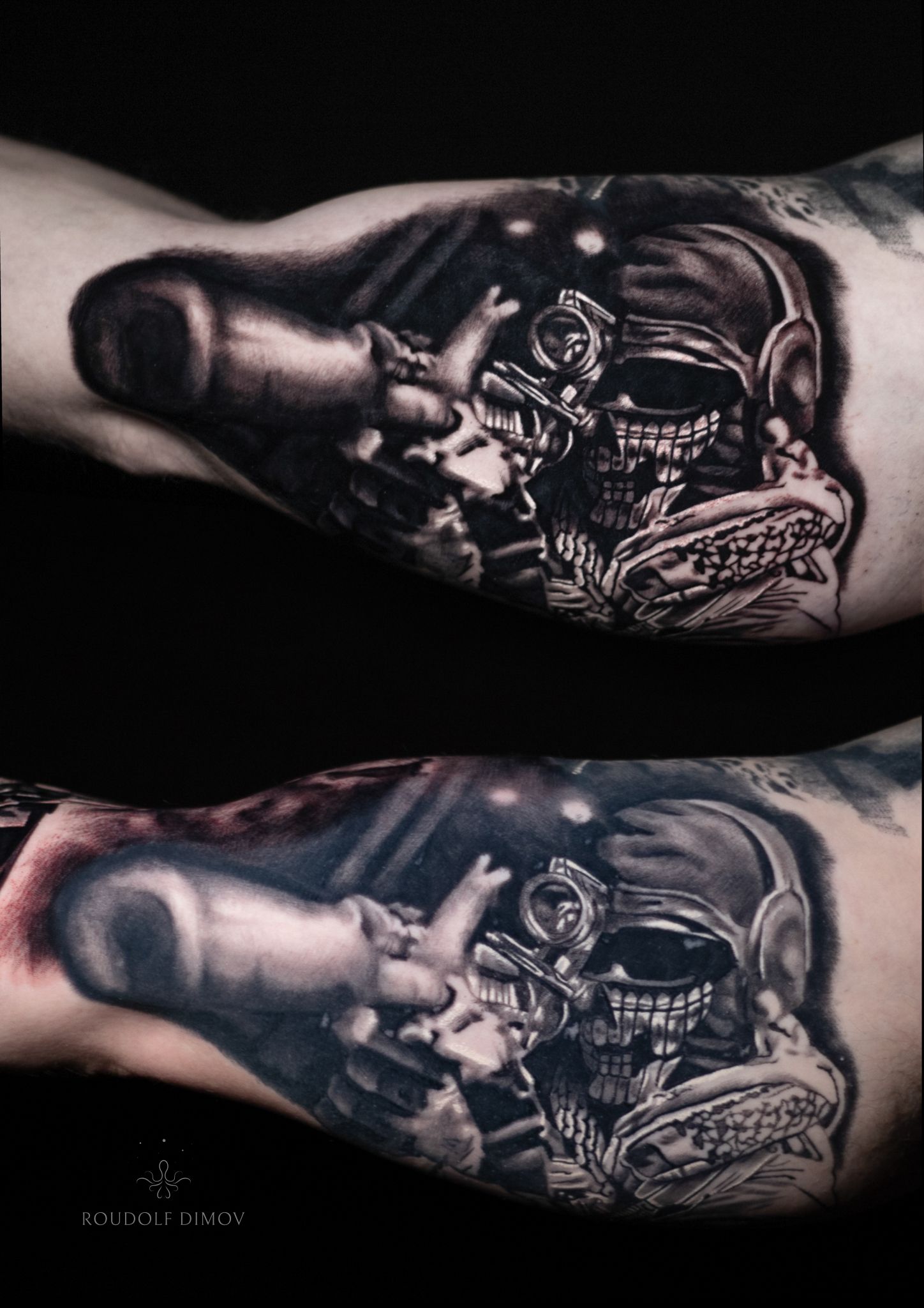 Sniper continents travel compass tattoo idea | TattoosAI