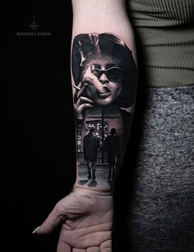 - Fight club - - Portrait of Marla Singer from Fight club with a small scenery on the bottom . - Small cover up • https://www.roudolfdimovart.com/