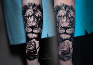 - Lion with a rose -- Fresh vs Healed -•https://www.roudolfdimovart.com/