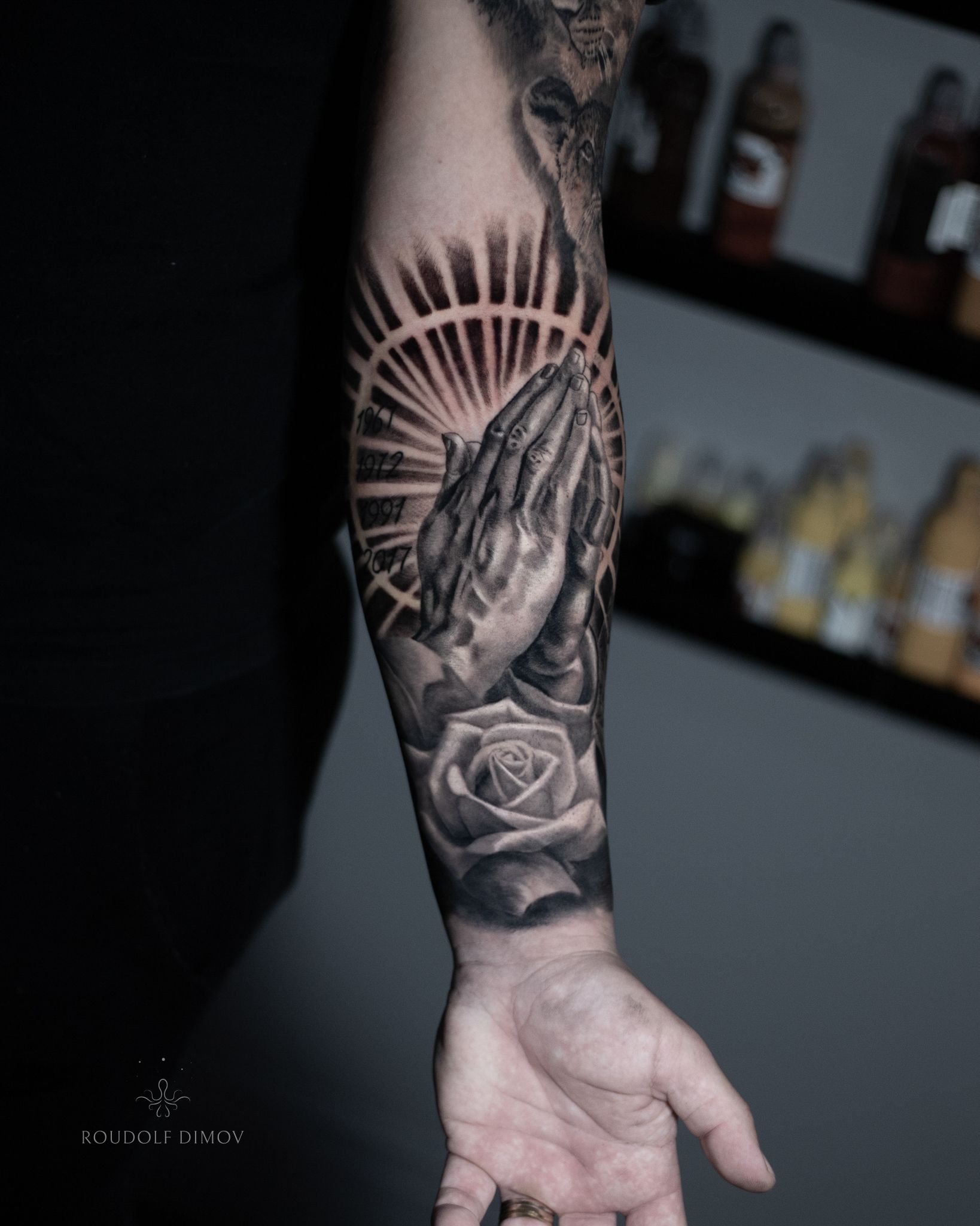 Tattoo uploaded by Zak Khanat • Black and grey roses healed background  fresh • Tattoodo