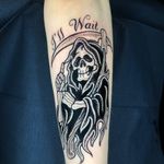 Grim reaper #grimreaper #tradtattoo #traditionaltattoo #blackwork #skull 