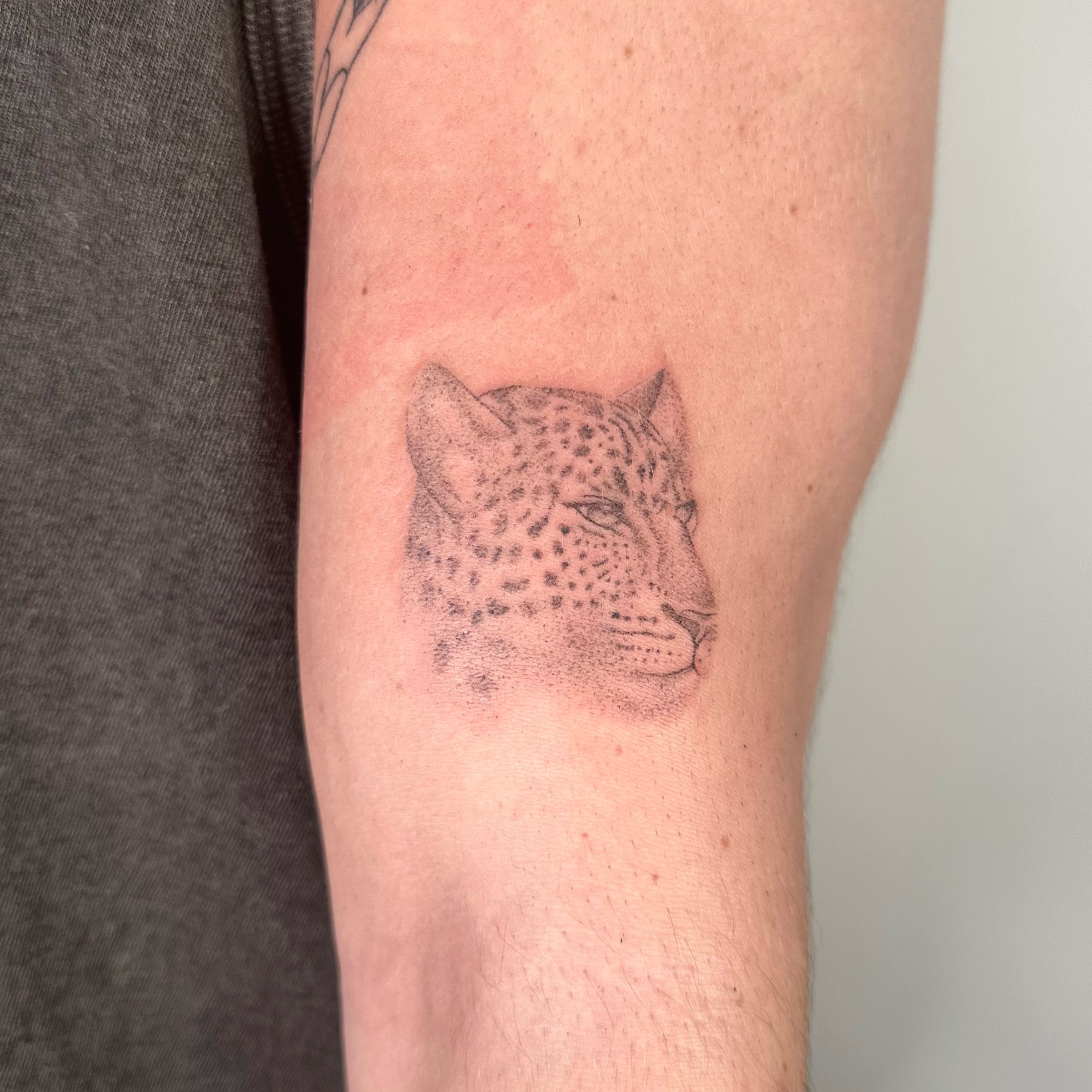 Moko Tattoos Malta - A fun one from today, baby leopard 🐆by Wenzu. . . . .  . #tattoo #tattooart #blackart #blackworker #blackink #blackwork  #blacktattoo #black #blackngrey #leopard #leopardtattoo #babyleopard  #smallfuntattoo #tattoomalta #