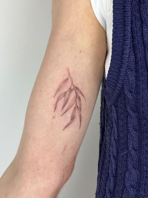 Get a unique and intricate micro-realism tattoo of a vine and branch design by artist Alina Wiltshire.