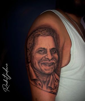 Father tattoo done by Rachit jadoun #fathertattoo #father #tattoo #rachitjadoun 