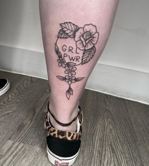Celebrate girl power with this intricate dotwork and fine line floral design by Marketa.handpoke.