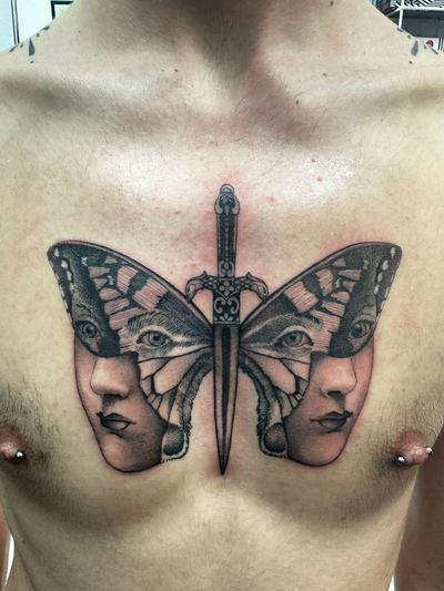 Illustrative/realistic morphed butterfly 