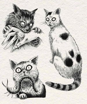 Junji Ito cats available to be tattooed! I am DYING to do these!