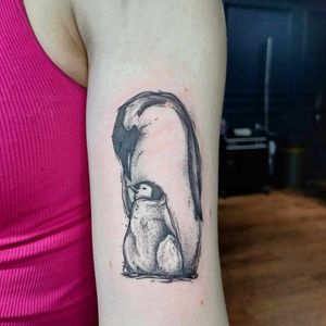 Super cute penguins, always up for doing cute sketchy tattoos like this!