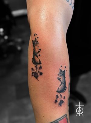 Cats Tattoo by Claudia Fedorovici in Amsterdam #catstattoo