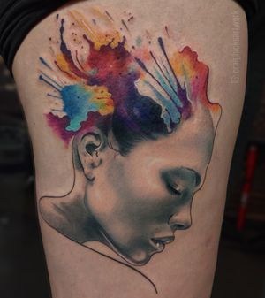 Watercolor tattoo style