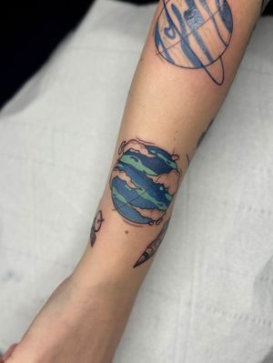 Neptune, start of a patchwork space sleeve of all the planets 