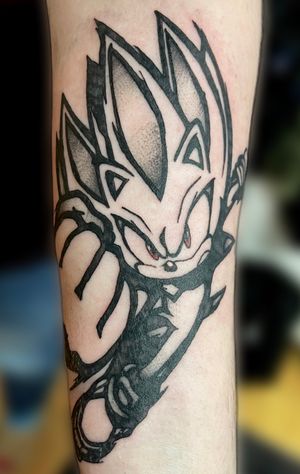 Shadow the hedgehog tattoo for an Instagram client.