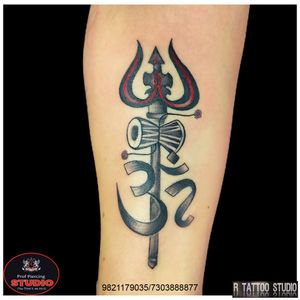 Trishul with damru and om tattoo..#lord #lordshiva #shiva #shiv #mahadev  #mahakal  #bholenath  #trilokinath #rudra #trishul #rudraksha #trishultattoo #mahadevtattoo #om #tattoo #tattooed #tattooing #tattooidea #tattooideas #tattoogallery #art #artist #artwork #rtattoo #rtattoos #rtattoostudio #ghatkopar #ghatkoparwest #mumbai #india