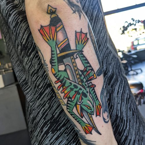 Frog and Dagger Tattoo