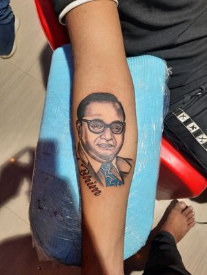Dr Bhimrao Ambedkar portrait tattoo // piyush tattoo artist . .#piyushtattooartist #piyushyadavarts