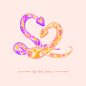 Heart Snakes Drawing