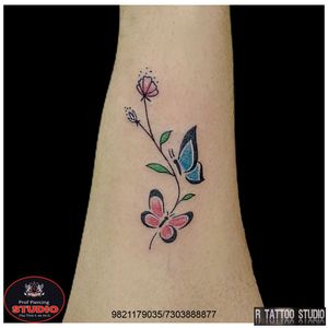 Butterfly with flower tattoo..#butterflies #flower #butterfly #butterflytattoo #flowerstattoo #minimal #tattoo #tattooed #tattooing #tattooidea #tattooideas #tattoogallery #art #artist #artwork #rtattoo #rtattoos #rtattoostudio #ghatkopar #ghatkoparwest #mumbai #india