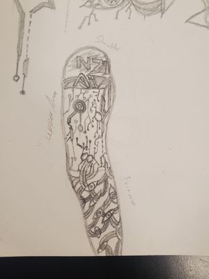 Full Sleeve (Sections) sketch #2Mass Effect, Eldritch eyes