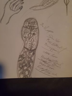 Full sleeve (Sections/parts) sketchMass Effect, Bloodborne Caryll Runes, Eldritch eyes