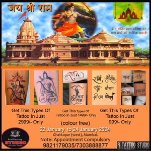 Pran-Pratishtha Special Offer..Tattoo Offer On This Special Days Of ram pratishtha by R Tattoo Studio.