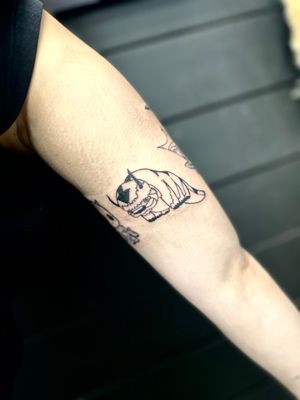 Capture the magic of Appa from The Last Airbender in this stunning anime-inspired illustrative tattoo by the talented artist, Miss Vampira.