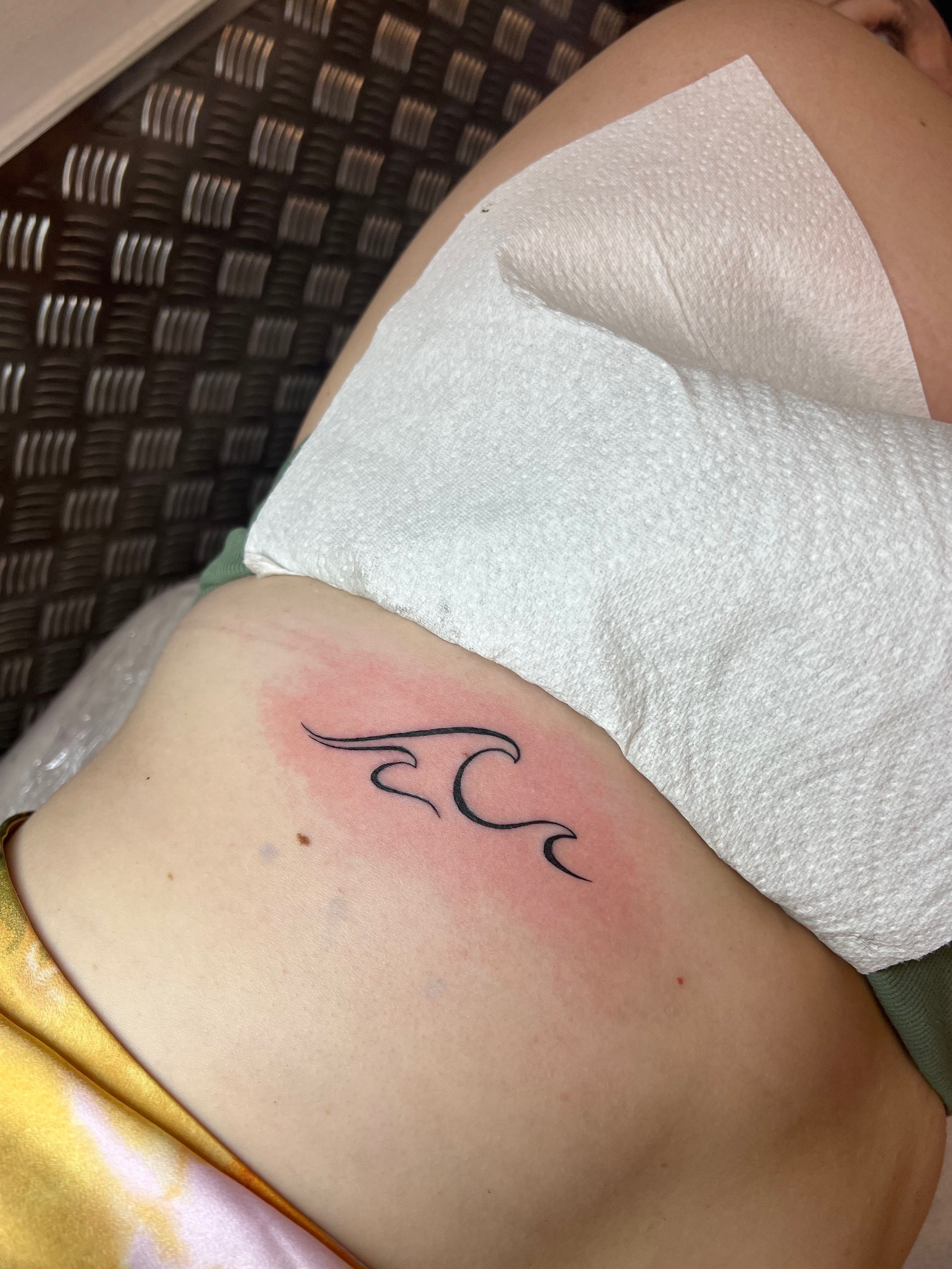 Tattoo uploaded by sheila_x • #wave #tiny #ribs #line #simple • Tattoodo