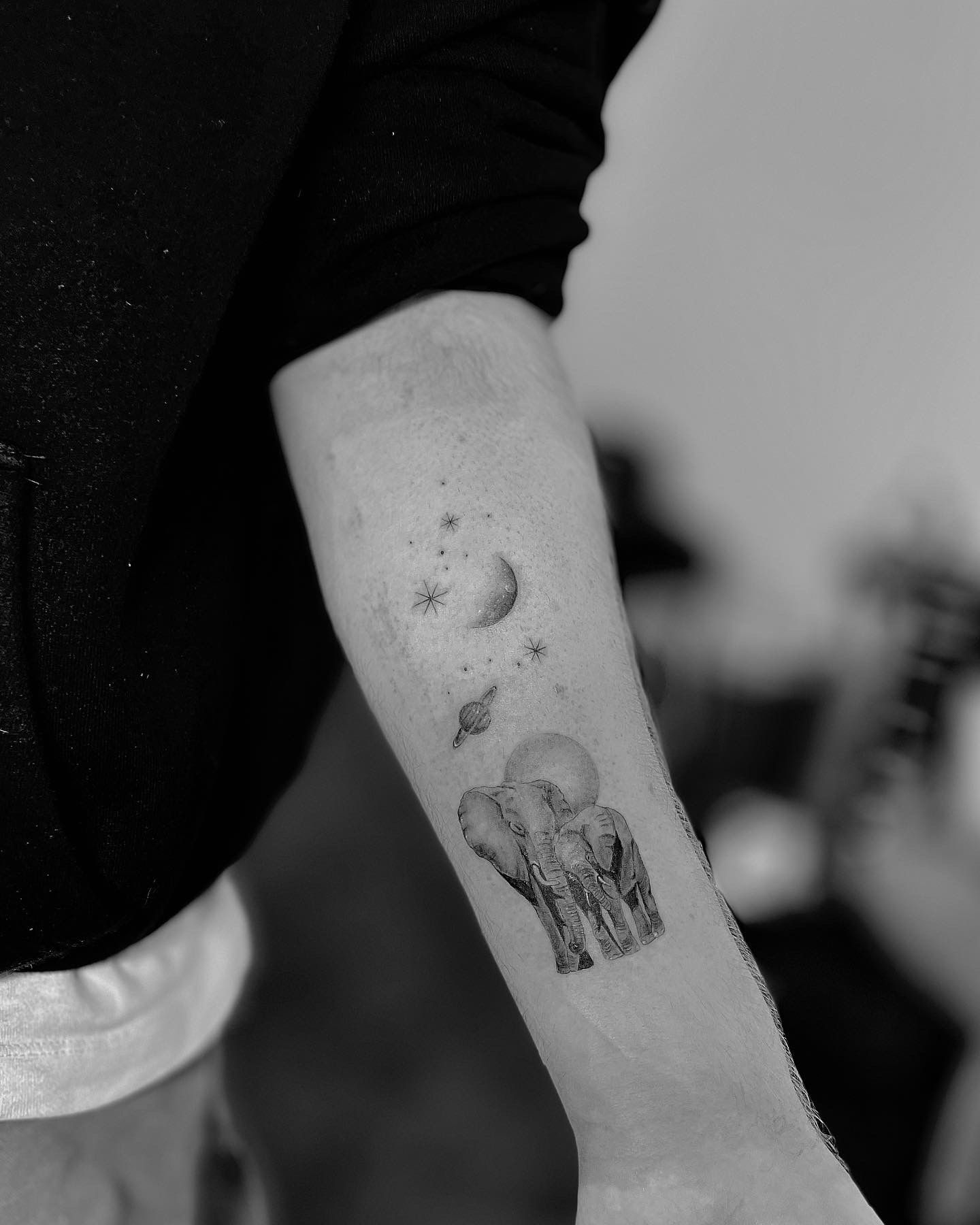 planets-moon-stars-black-and-white-wrist-tattoo-moon-and-stars-tattoo |  Galaxy tattoo, White wrist tattoos, Planet tattoos