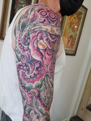 Japanese Octopus Sushi Chef Tattoo by Nathan Emery Tattoo San Francisco