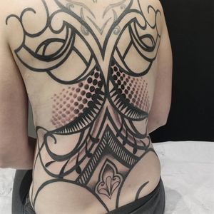 Blackwork Geometric Tribal coverup Tattoo by Nathan Emery Tattoo San Francisco