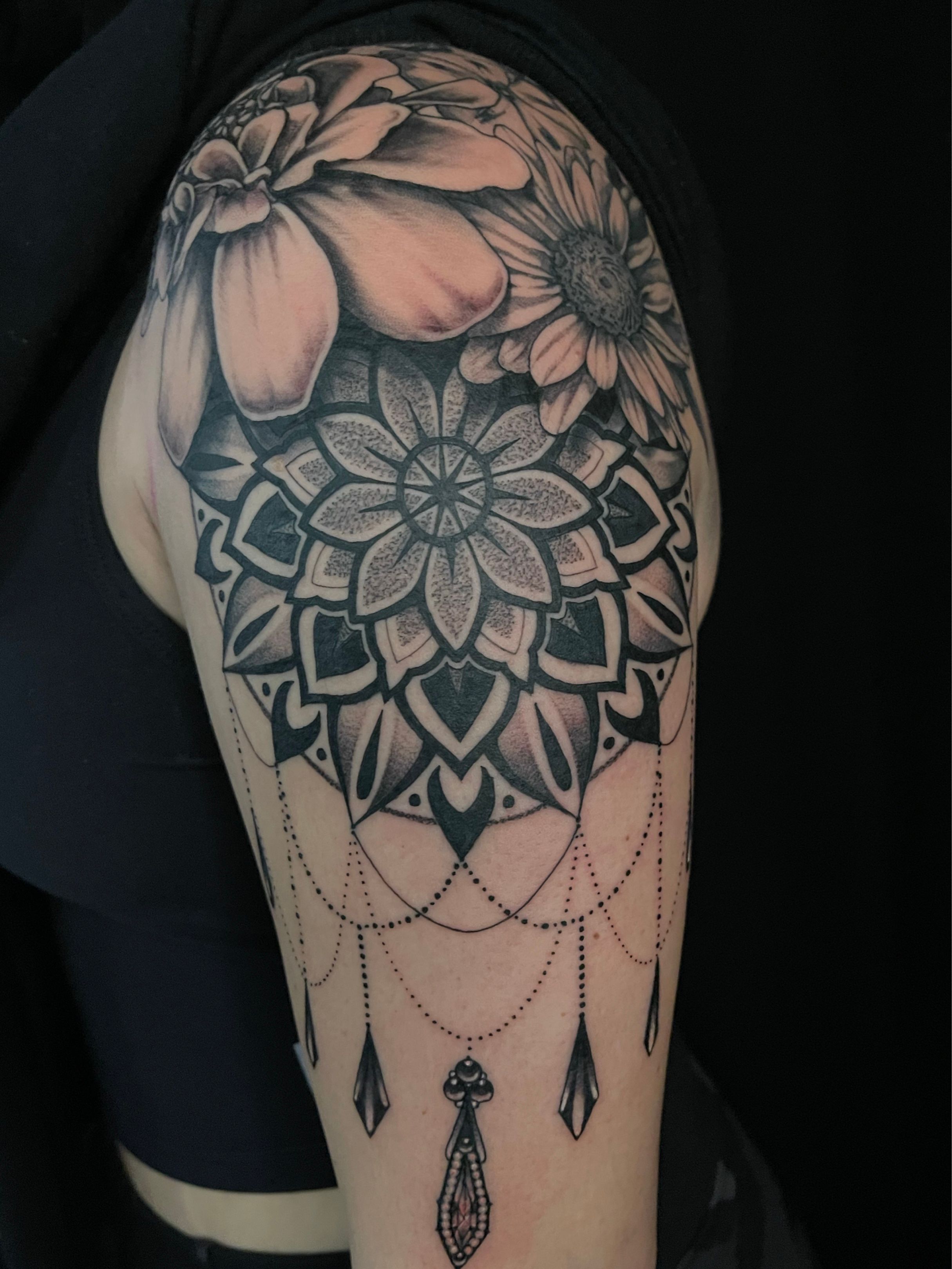Jewel Mandala Ornamental Lotus Flower Thigh Temporary Tattoo - Etsy