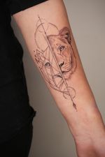 Lioness Portrait & Geometric Design