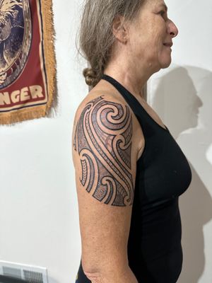 Fine Line Tribal Polynesian Maori Kirituhi Tattoo San Francisco by Nathan Emery Tattoo SF