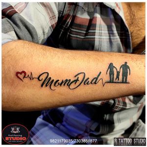 Mom Dad Tattoo.. #mom #dad #heartbeat #family #momdad #momdadtattoo #heartbeattattoo #hearttattoo #tattoo #tattoo #tattooed #tattooing #tattooidea #tattooideas #tattoogallery #art #artist #artwork #rtattoo #rtattoos #rtattoostudio #ghatkopar #ghatkoparwest #mumbai #india
