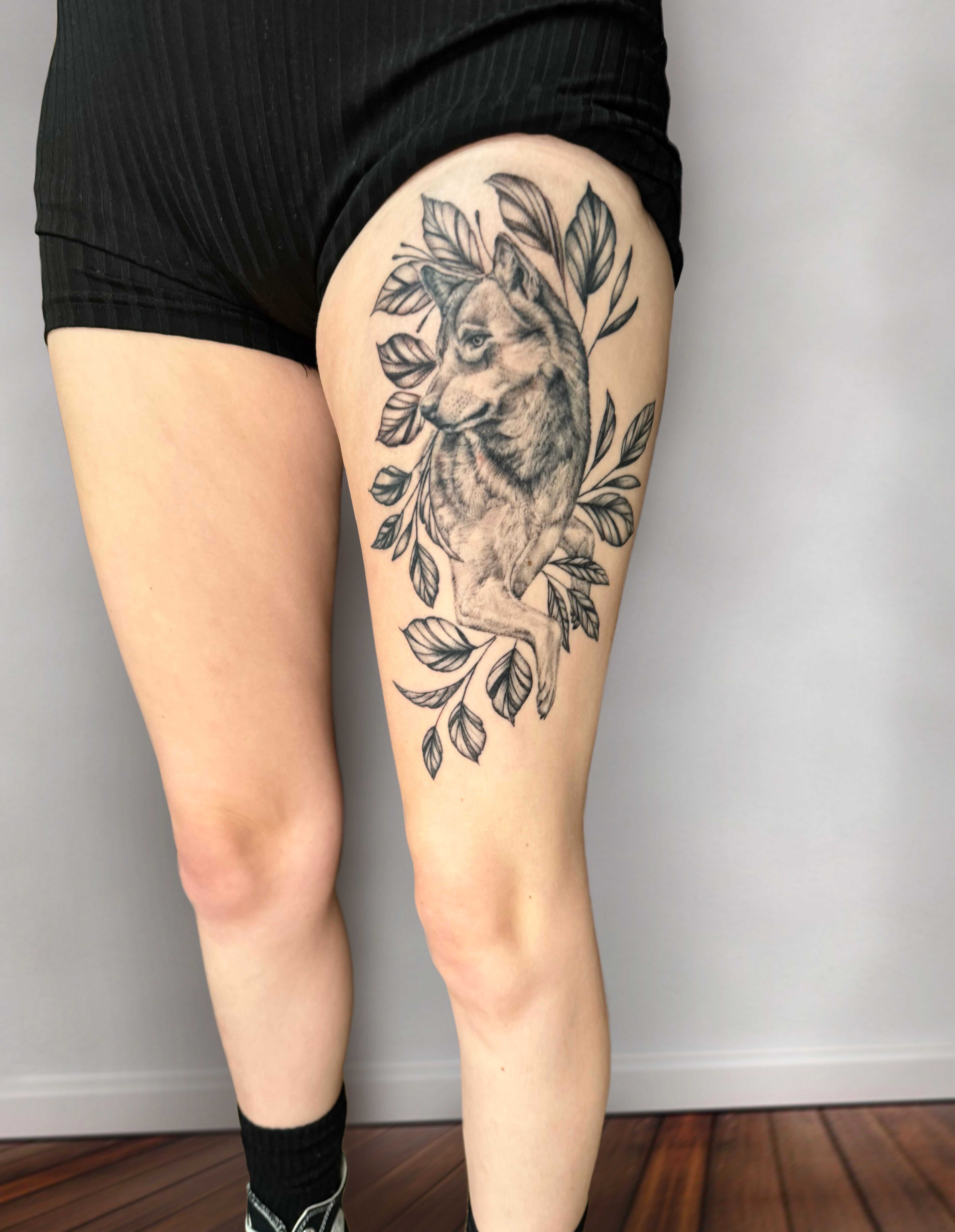 Black Wolf Rose Temporary Tattoos For Women Thigh Adult Geometry Skull Eyes  Fake Tattoo Body Art Flower Half Sleeve Tatoos - AliExpress