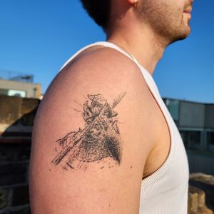 Get a unique and intricate dotwork hand-poked tattoo by the talented artist Andrew Maher. Experience the ancient art of hand-poked tattoos with a modern twist.