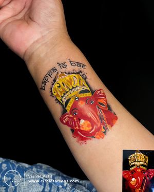Ganpati Tattoo done by Vishal Patil at Circle Tattoo Dadar 