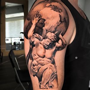 Atlas realism statue piece 